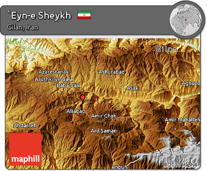 Physical 3D Map of `Eyn-e Sheykh