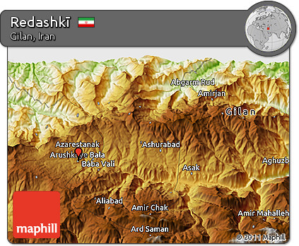 Physical 3D Map of Redashkī