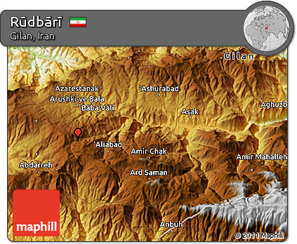 Physical 3D Map of Rūdbārī