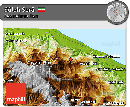 Physical 3D Map of Sūleh Sarā