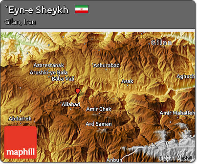 Physical 3D Map of `Eyn-e Sheykh