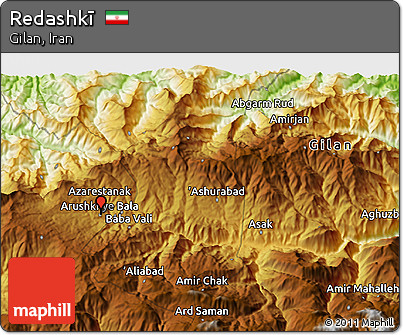 Physical 3D Map of Redashkī