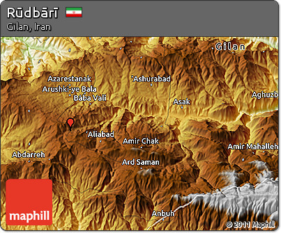 Physical 3D Map of Rūdbārī