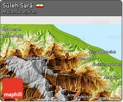Physical 3D Map of Sūleh Sarā
