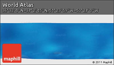 Shaded Relief Panoramic Map of the Area around 36° 47' 25" N, 50° 55' 29" W