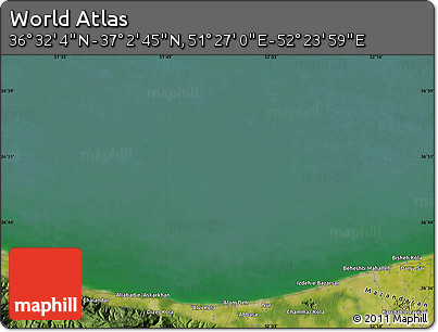 Satellite Map of the Area around 36° 47' 25" N, 51° 55' 29" E