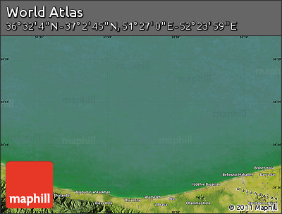 Satellite Map of the Area around 36° 47' 25" N, 51° 55' 29" E