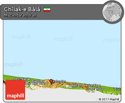 Physical Panoramic Map of Chīlak-e Bālā