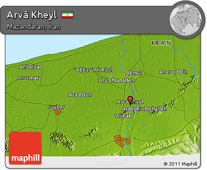Physical 3D Map of Arvā Kheyl