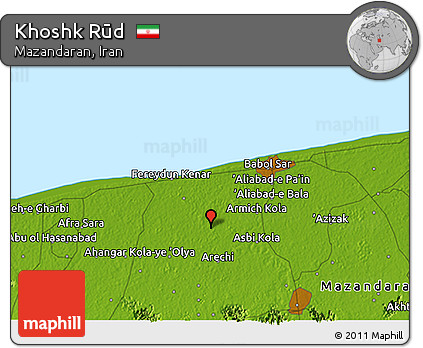 Physical 3D Map of Khoshk Rūd