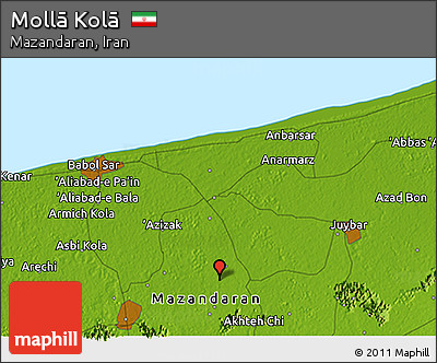 Physical 3D Map of Mollā Kolā