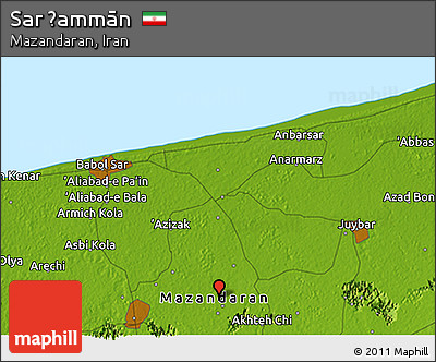 Physical 3D Map of Sar Ḩammān