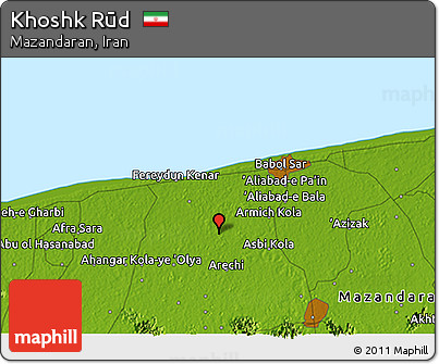 Physical 3D Map of Khoshk Rūd