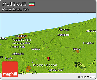 Physical 3D Map of Mollā Kolā