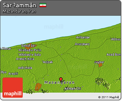 Physical 3D Map of Sar Ḩammān