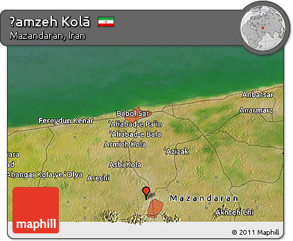 Satellite 3D Map of Ḩamzeh Kolā