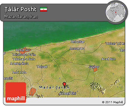 Satellite 3D Map of Ţālār Posht