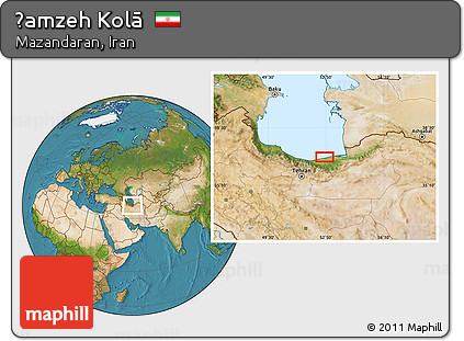 Satellite Location Map of Ḩamzeh Kolā