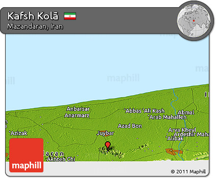 Physical Panoramic Map of Kafsh Kolā