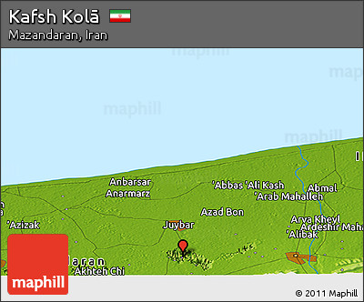 Physical Panoramic Map of Kafsh Kolā