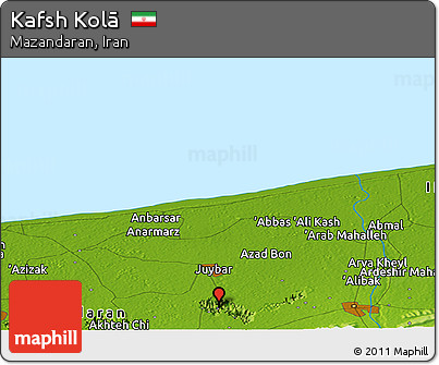 Physical Panoramic Map of Kafsh Kolā