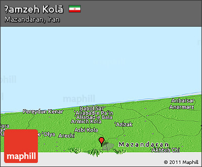 Political Panoramic Map of Ḩamzeh Kolā