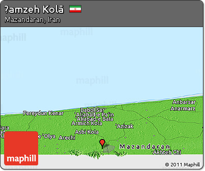 Political Panoramic Map of Ḩamzeh Kolā