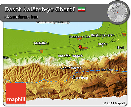 Physical 3D Map of Dasht Kalāteh-ye Gharbī