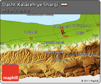 Physical 3D Map of Dasht Kalāteh-ye Sharqī