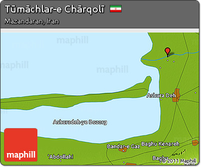 Physical 3D Map of Tūmāchlar-e Chārqolī