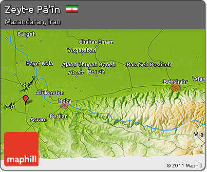 Physical 3D Map of Zeyt-e Pā'īn