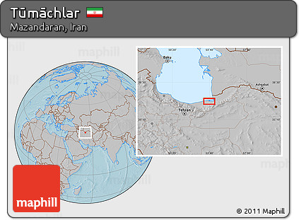 Gray Location Map of Tūmāchlar, hill shading