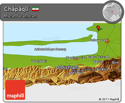 Physical Panoramic Map of Chāpāqlī
