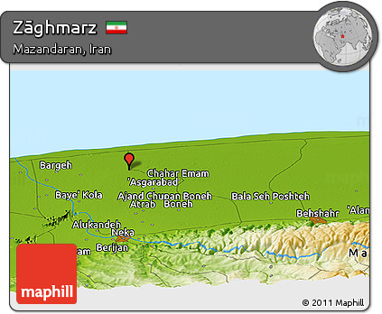Physical Panoramic Map of Zāghmarz