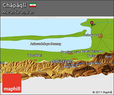 Physical Panoramic Map of Chāpāqlī