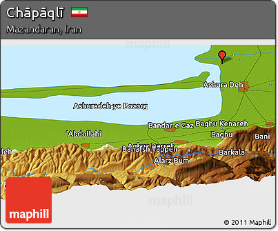 Physical Panoramic Map of Chāpāqlī