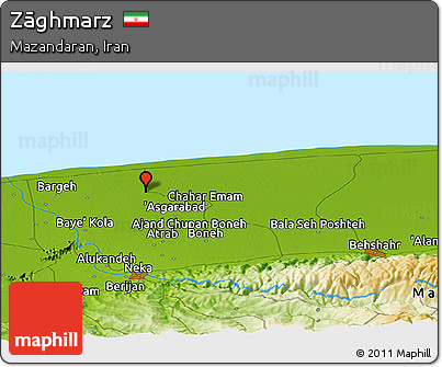 Physical Panoramic Map of Zāghmarz