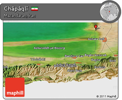 Satellite Panoramic Map of Chāpāqlī