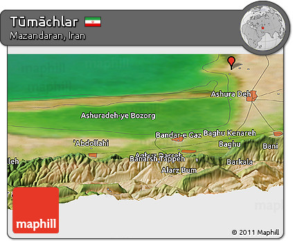 Satellite Panoramic Map of Tūmāchlar