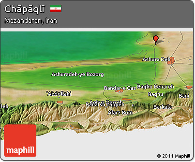 Satellite Panoramic Map of Chāpāqlī