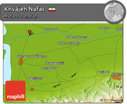Physical 3D Map of Khvājeh Nafas