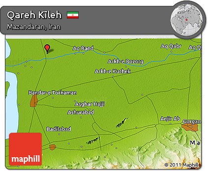 Physical 3D Map of Qareh Kīleh
