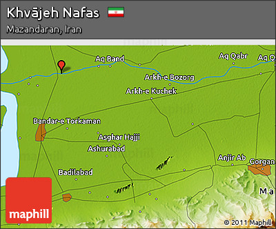 Physical 3D Map of Khvājeh Nafas