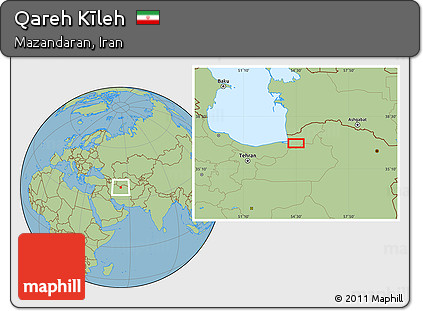Savanna Style Location Map of Qareh Kīleh