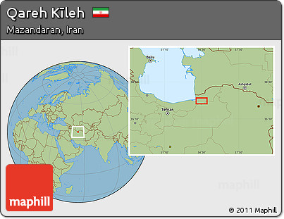 Savanna Style Location Map of Qareh Kīleh
