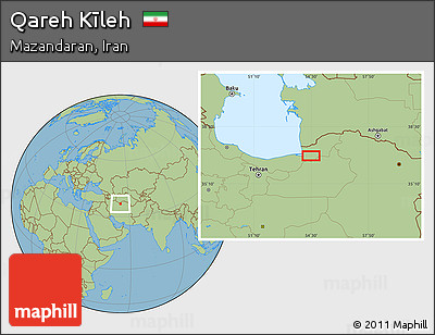 Savanna Style Location Map of Qareh Kīleh