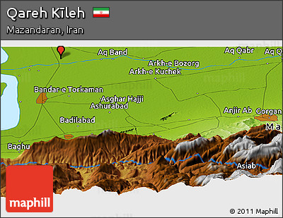 Physical Panoramic Map of Qareh Kīleh