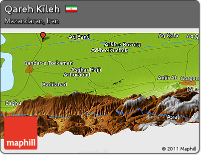 Physical Panoramic Map of Qareh Kīleh