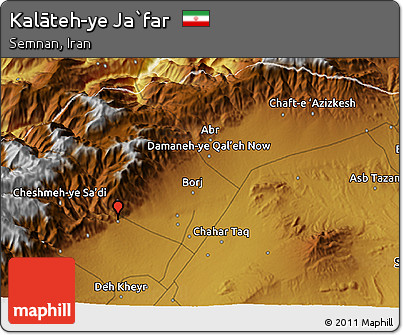 Physical 3D Map of Kalāteh-ye Ja`far