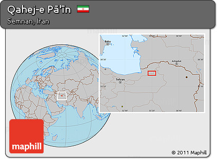 Gray Location Map of Qahej-e Pā'īn
